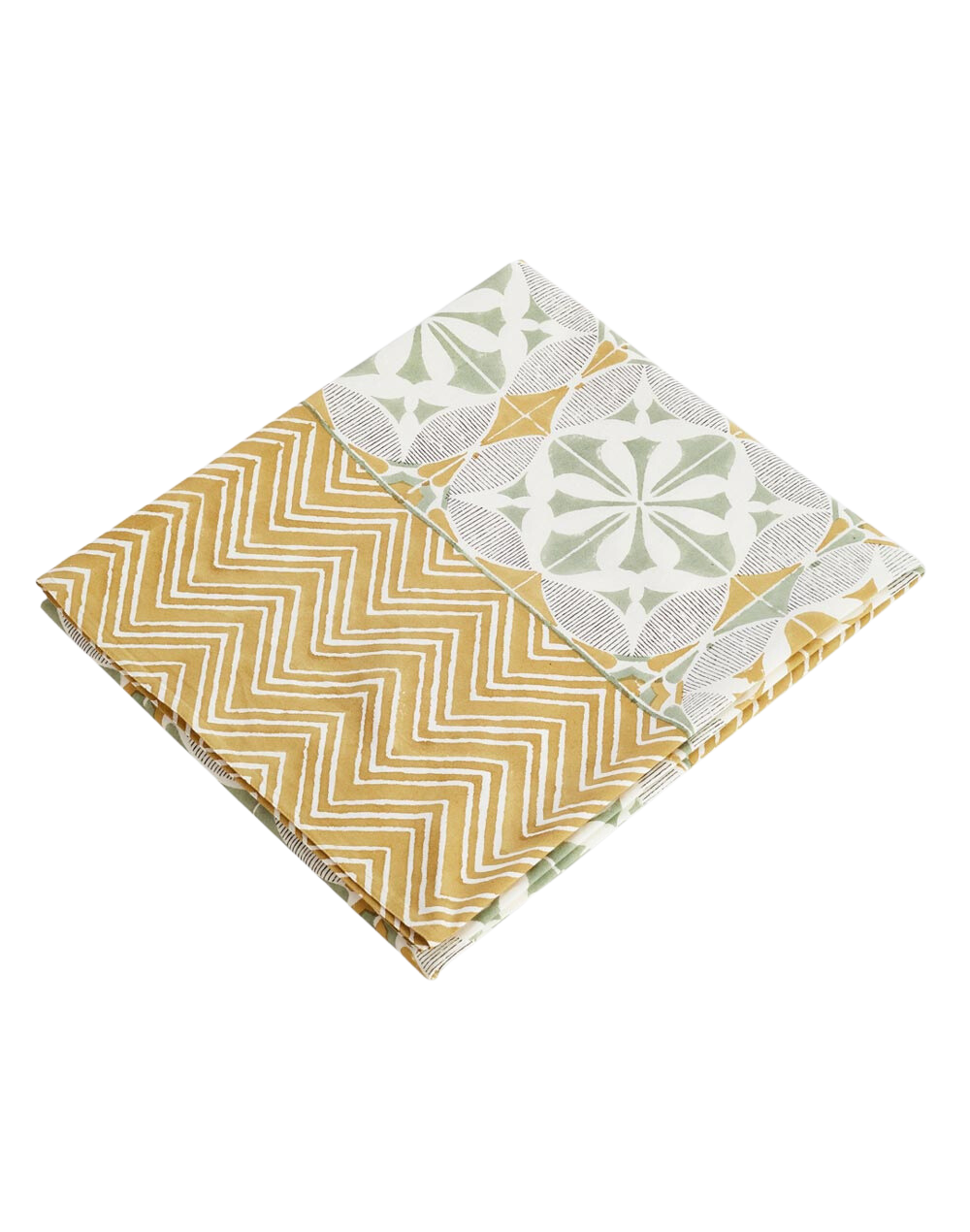 Mantel rectangular 100% algodón estampado a mano. Jaisalmer