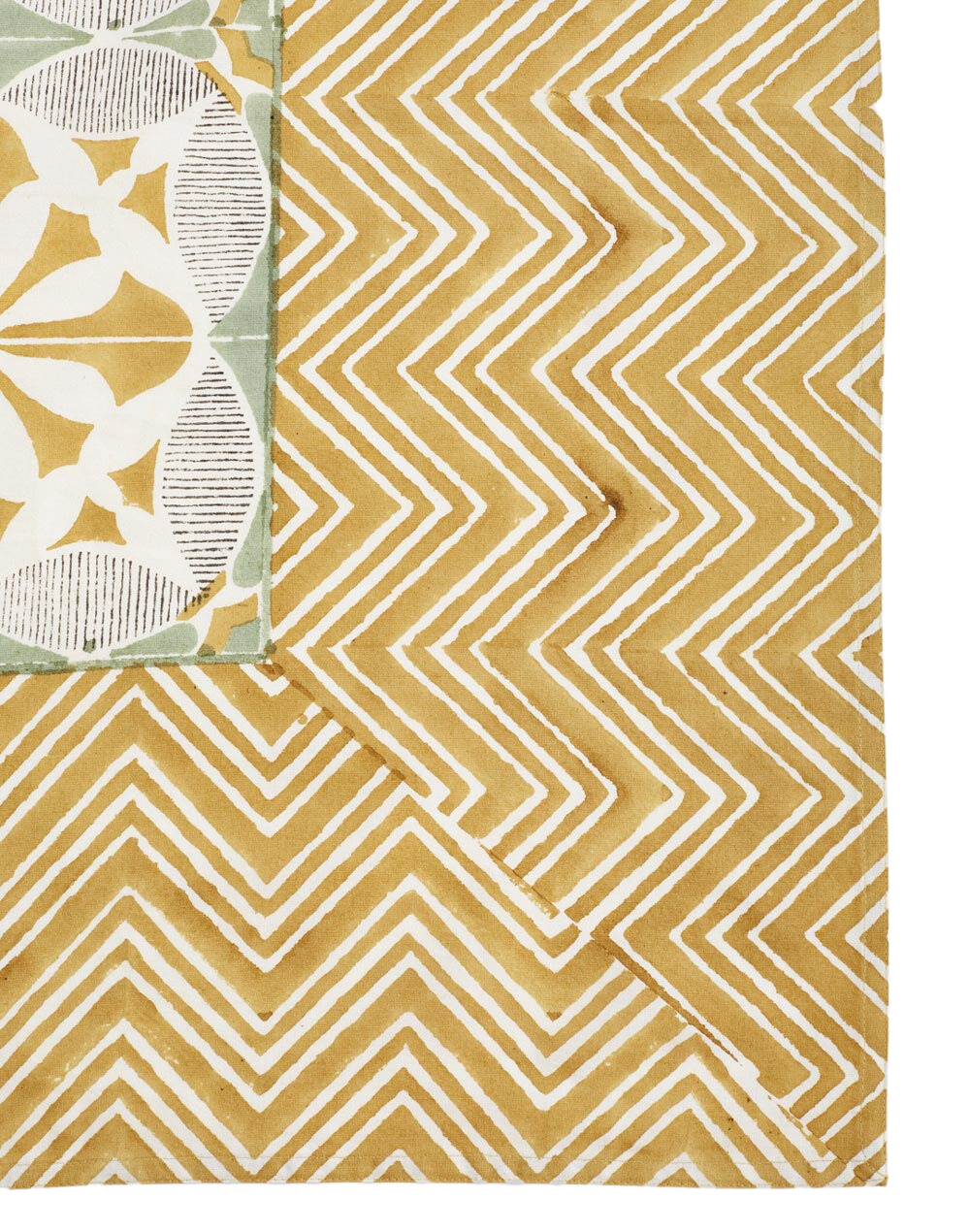 Mantel rectangular 100% algodón estampado a mano. Jaisalmer