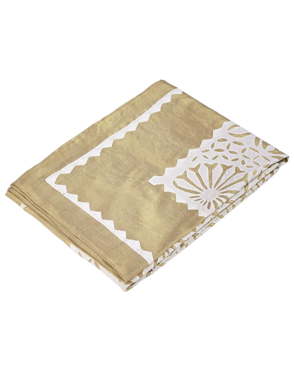 Mantel rectangular 100% algodón calado en dorado