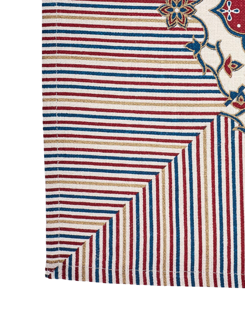 Mantel rectangular 100% algodón estampado a mano. Naquash