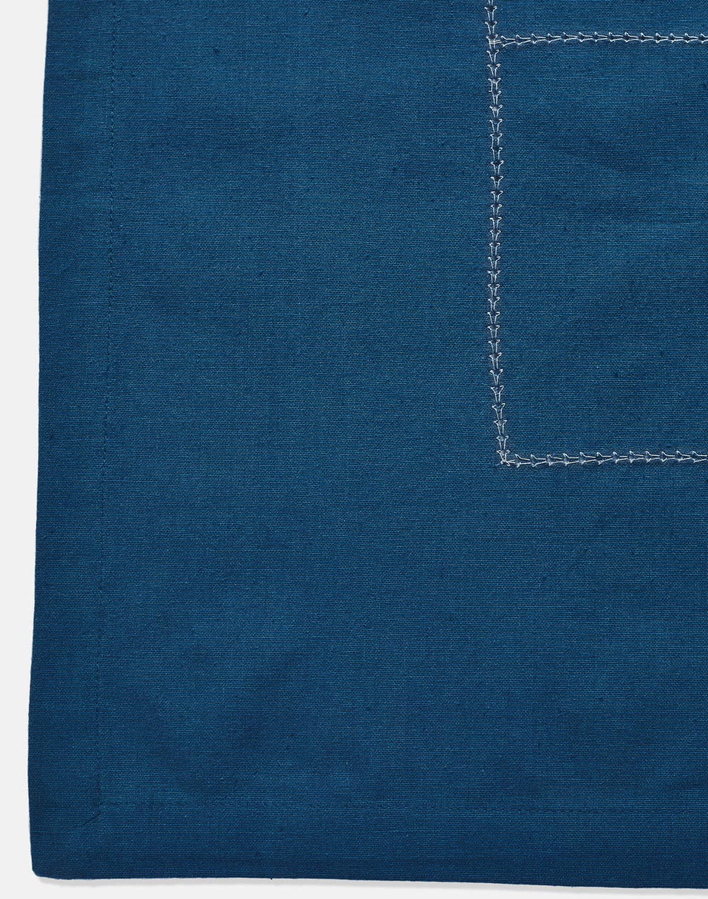 Mantel rectangular 100% algodón tejido en telar. Aakarik azul