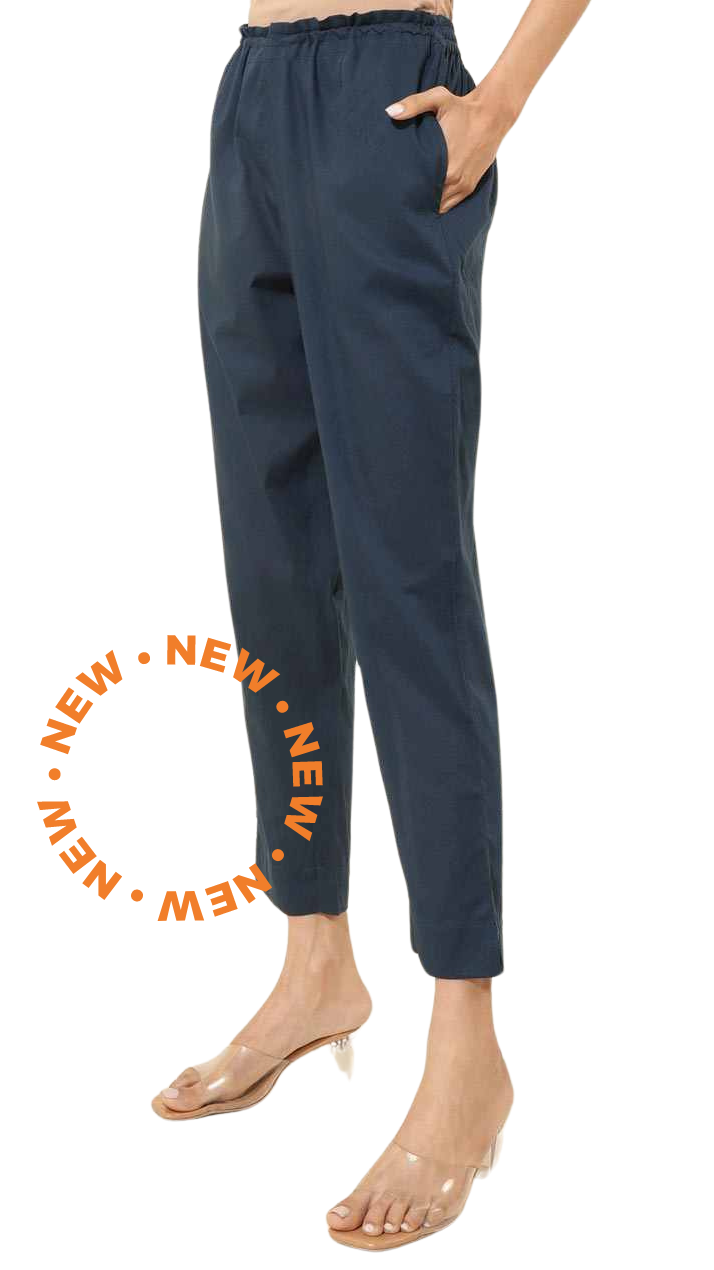 Pantalón de algodón. Azul marino