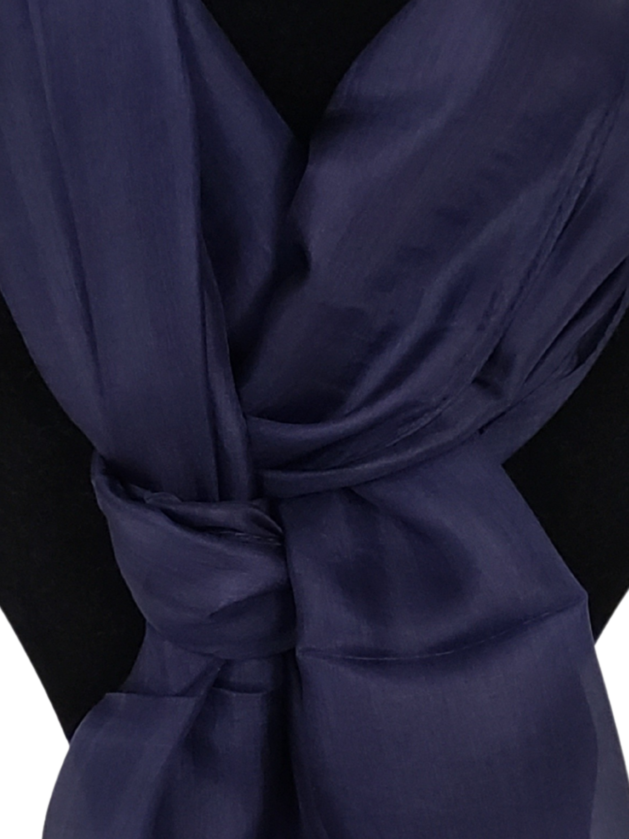 Mascada de seda lisa. Azul obscuro