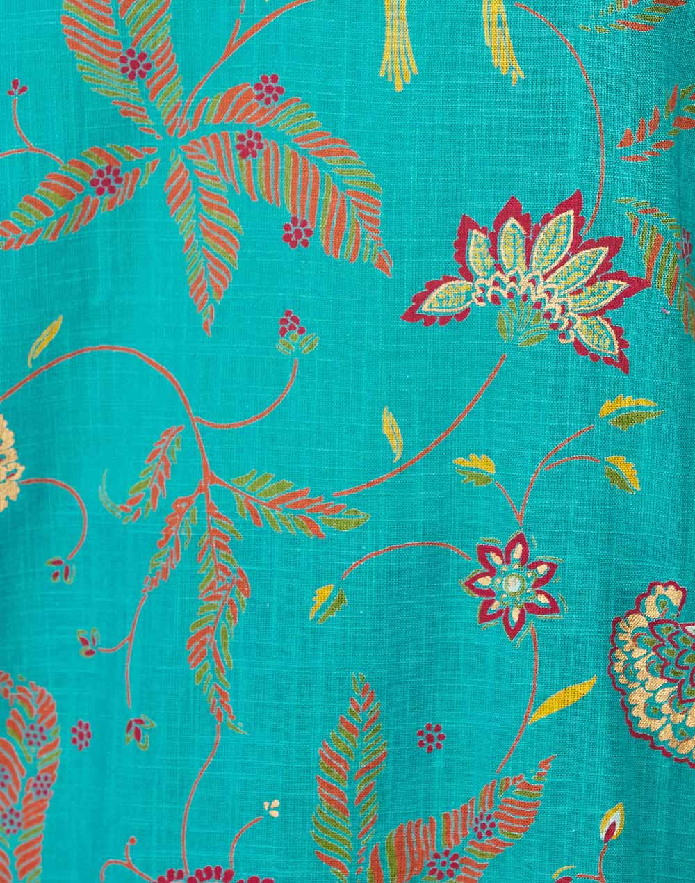Kurta corta. Corte amplio. Estampada. Turquesa