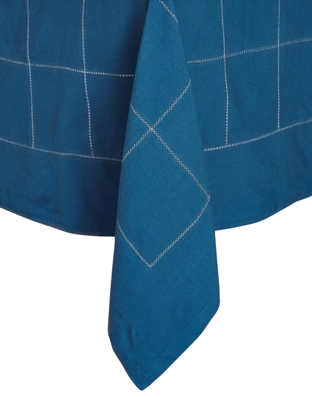 Mantel rectangular 100% algodón tejido en telar. Aakarik azul