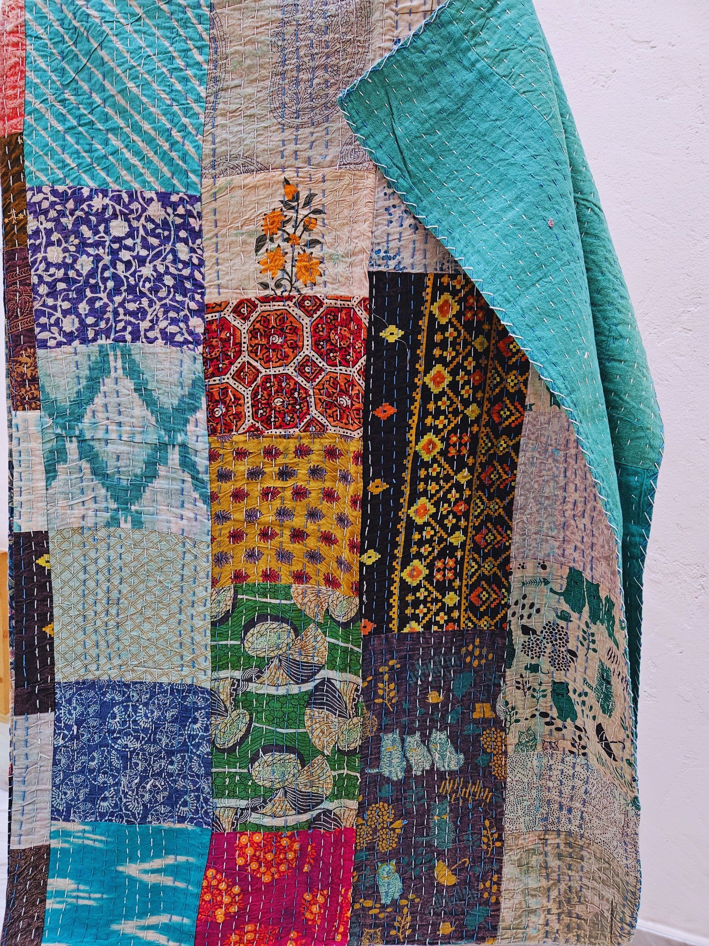 Colcha de algodón patchwork stonewash Individual