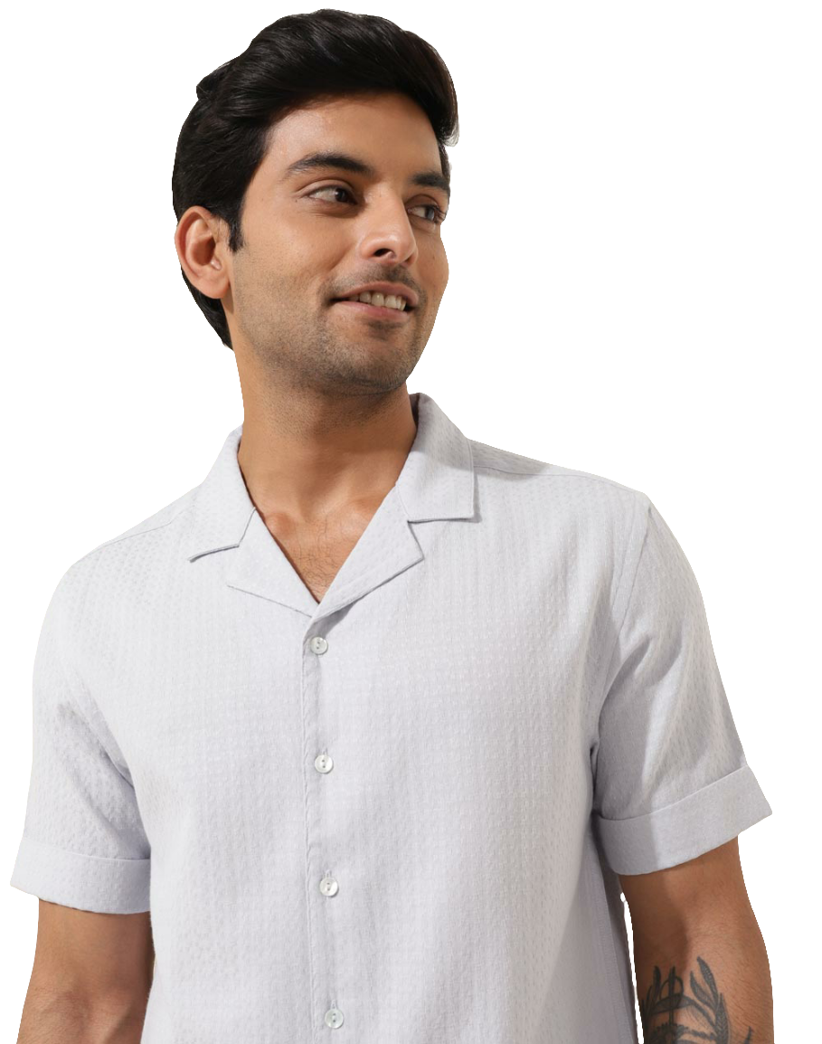 Camisa para hombre con textura. Gris