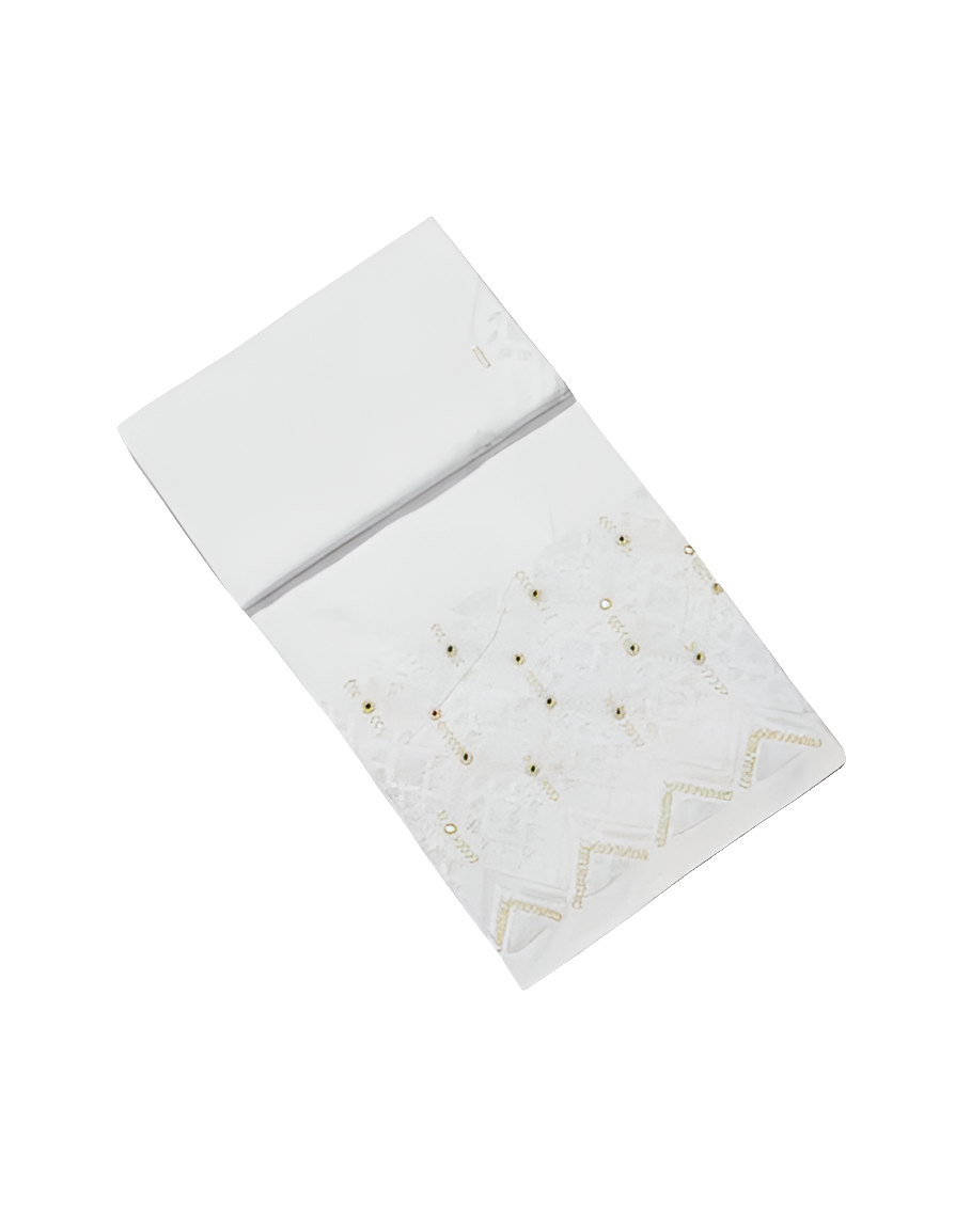 Mantel calado rectangular. Motiya blanco