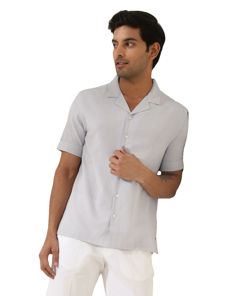 Camisa para hombre con textura. Gris
