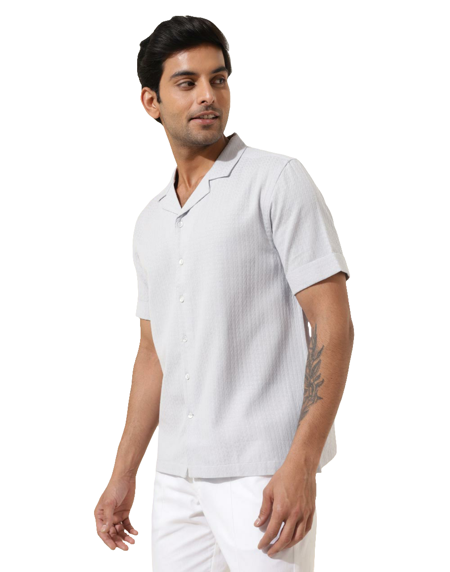 Camisa para hombre con textura. Gris
