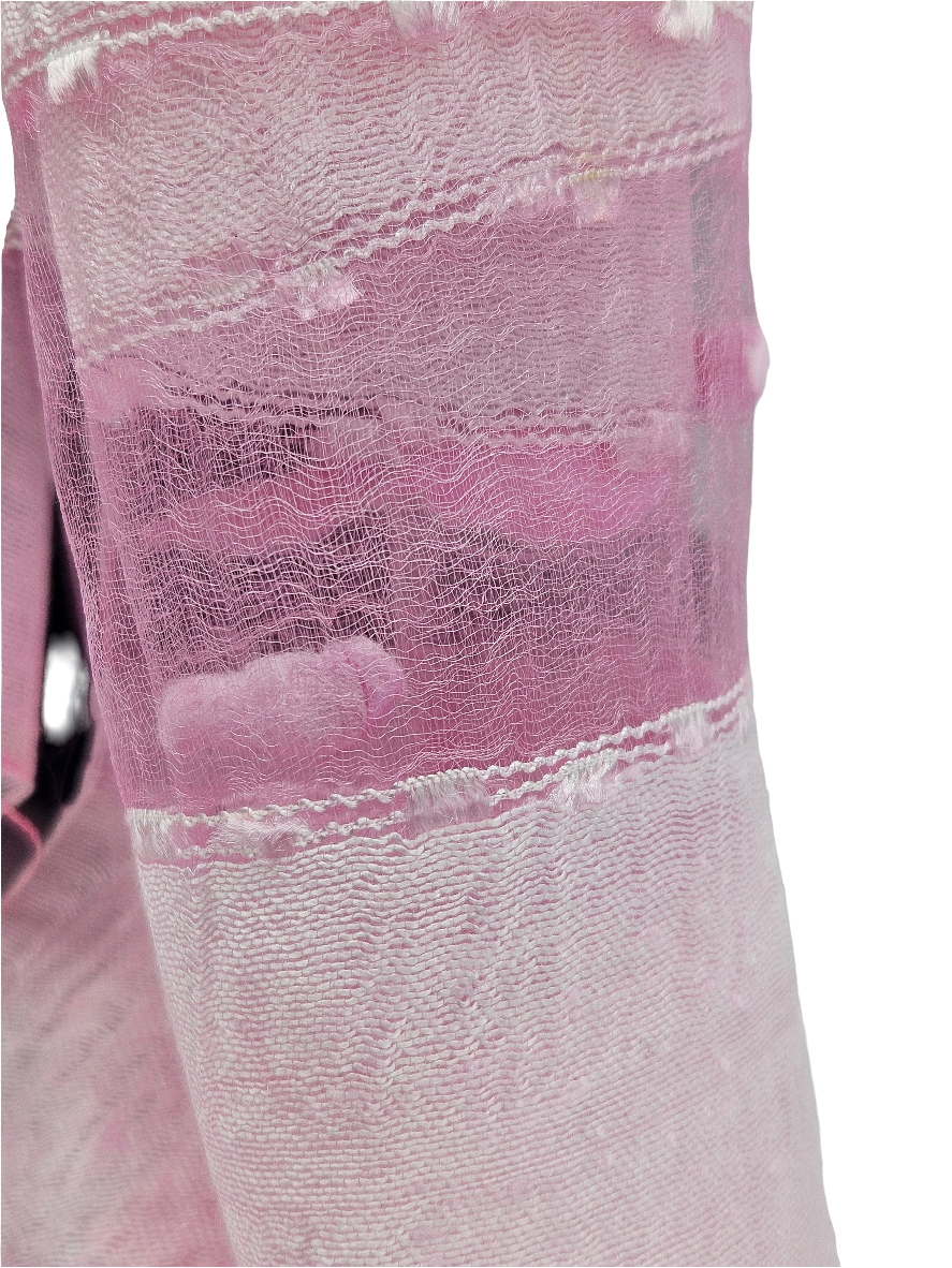 Mascada de seda cruda. Rosa pálido