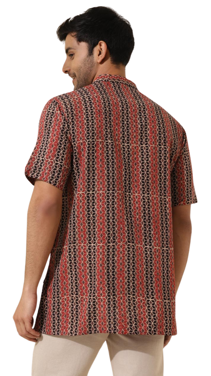 Kurta para hombre. Negra y marrón. Manga larga