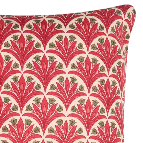 Funda de cojín de algodón estampada. Gulzar Pankh rojo 40x40