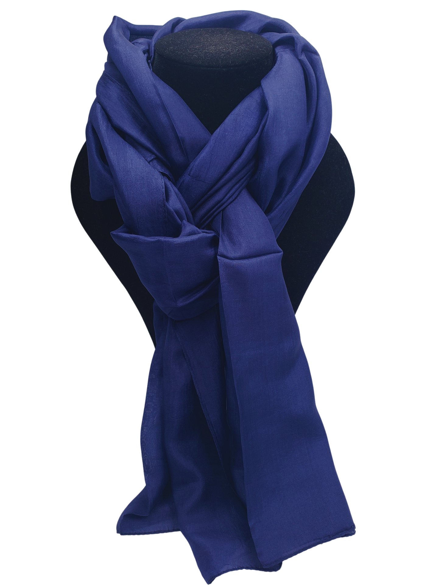 Mascada de seda lisa. Azul marino