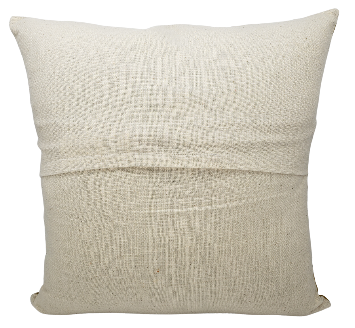 Funda de cojín de algodón tejida en telar. Siyahi ocre