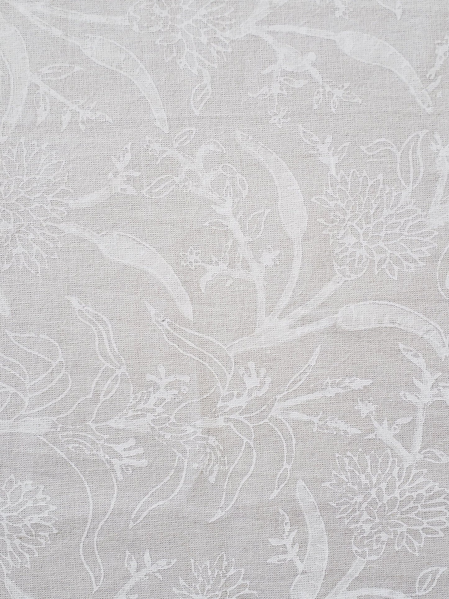 Mantel rectangular 100% algodón estampado a mano. Blanco sobre blanco