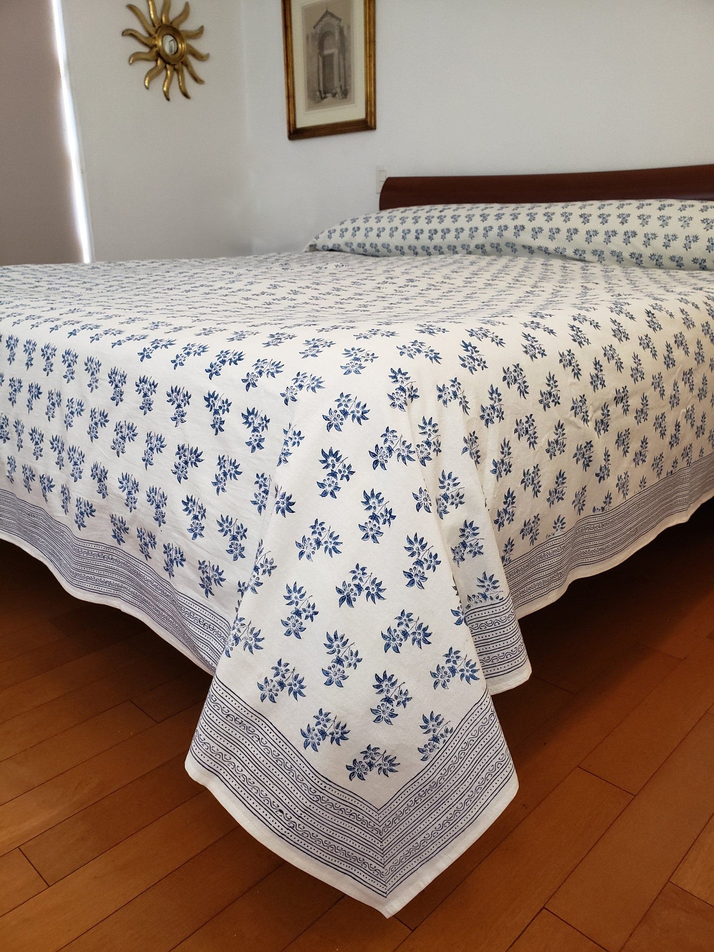 Sobrecama 100% algodón estampado a mano. Cranz Buti