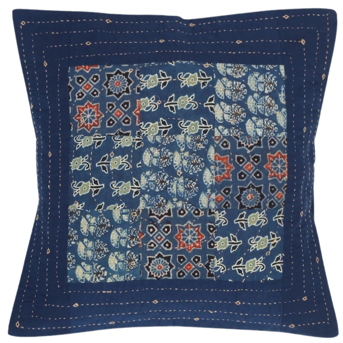 Funda de cojín de algodón patchwork. Ramnik 40x40