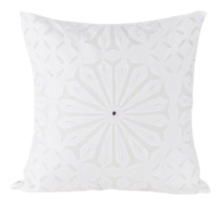 Funda de cojín de algodón calado. Blanco Nasieer 40x40