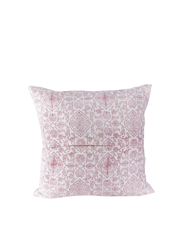 Funda de cojín de algodón estampada. Aarana lila 40x40