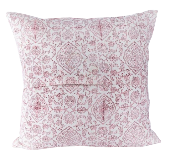 Funda de cojín de algodón estampada. Aarana lila 50x50