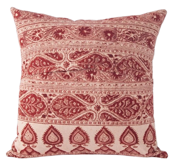 Funda de cojín de algodón kalamkari. Amoli 40x40