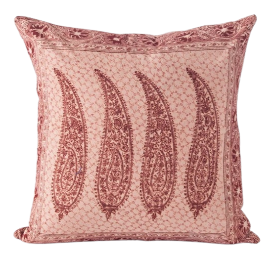 Funda de cojín de algodón kalamkari. Amoli 40x40