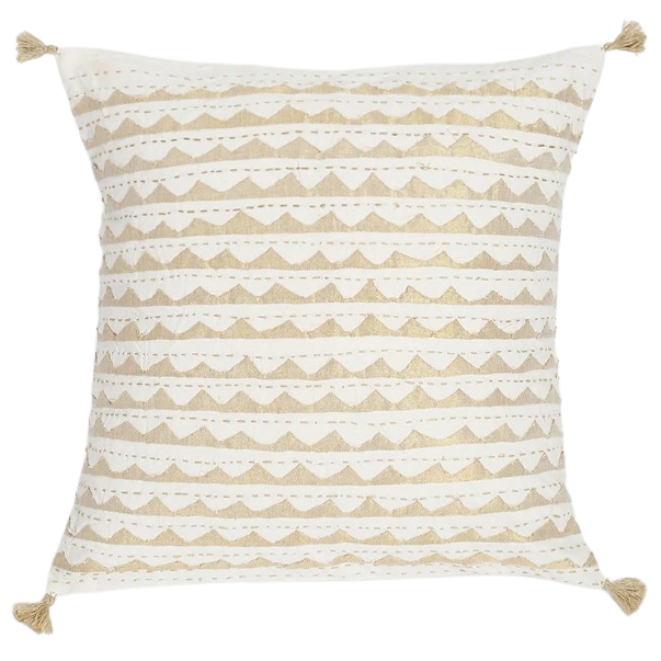 Funda de cojín de algodón calado. Dorado Prasun 40x40