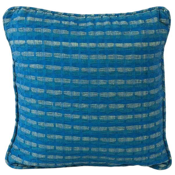 Funda de cojín tejida en telar. Deepali índigo 40x40