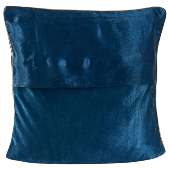 Funda de cojín de algodón satinado estampado. Ocre 40x40