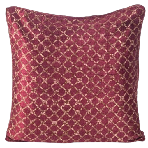 Funda de cojín de algodón/seda estampada. Anami Marrón 40x40