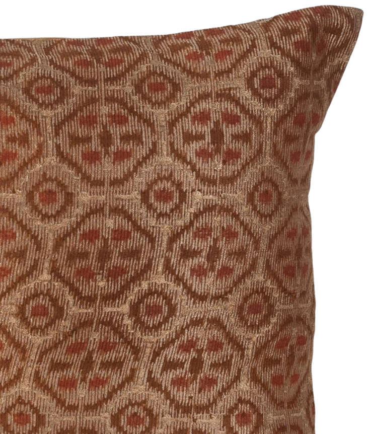 Funda de cojín de algodón estampada. Munish ocre 40x40