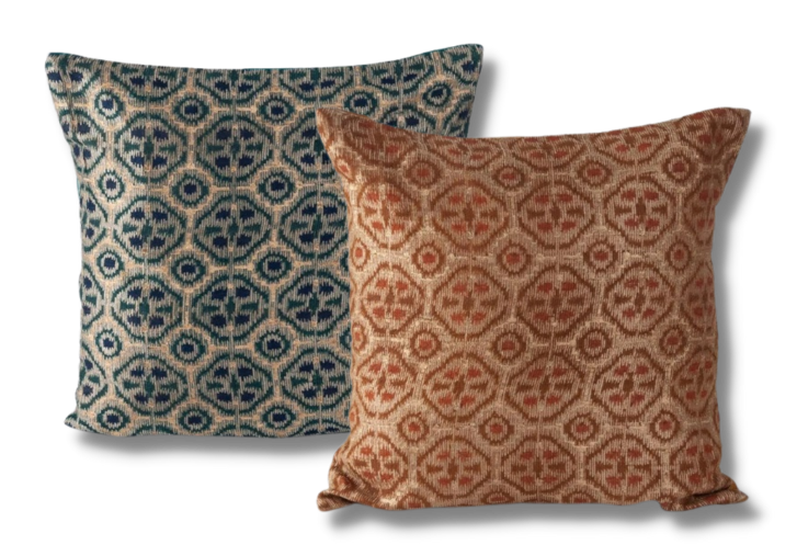 Funda de cojín de algodón estampada. Munish azul 40x40 %%%