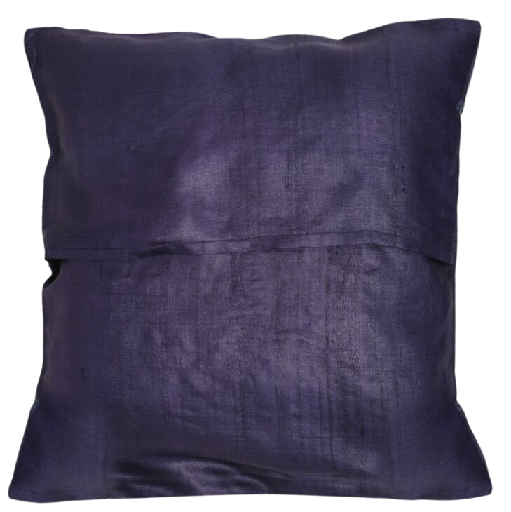Funda de cojín de seda Ikat. Aadya Stripe azul 40x40