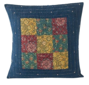 Funda de cojín de algodón patchwork . Divyanshi 40x40