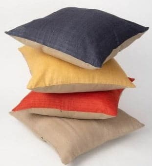 Funda de cojín lisa de seda. Ocre %%%