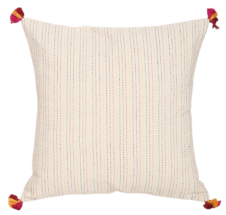 Funda de cojín de algodón. Bordado Minali 50x50