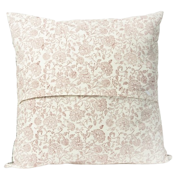 Funda de cojín de algodón estampada. Lavalika blanco 60x60