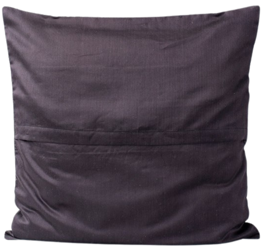 Funda de cojín con soles bordados. Negra 45x45