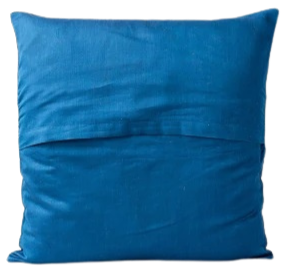 Funda de cojín con soles bordados. Atisaya Azul 45x45