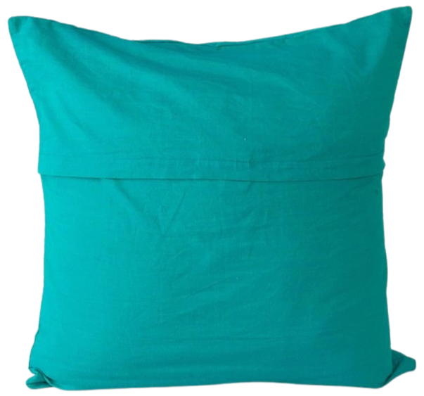 Funda de cojín de algodón calado en contraste. Aamod Verde 40x40 %%%