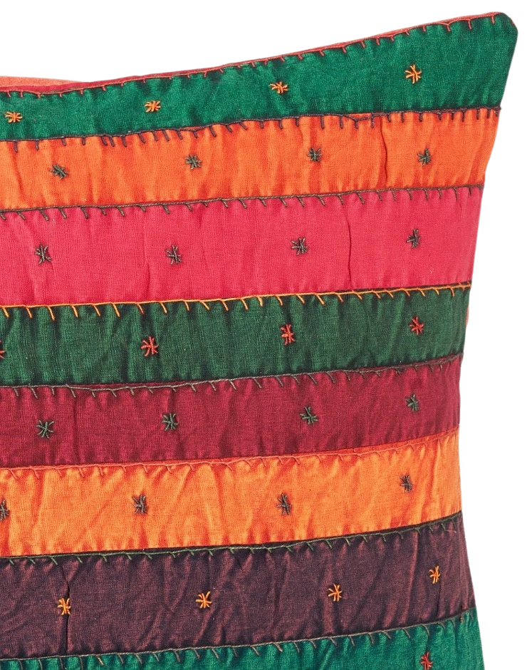 Funda de cojín de algodón patchwork Sitara 40x40