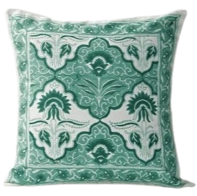 Funda de cojín de algodón estampada. Eliza turquesa 40x40 %%%