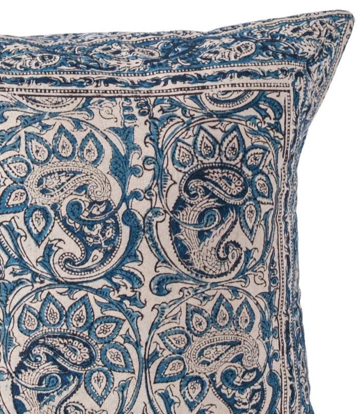 Funda de cojín de algodón kalamkari. Edrah 40x40