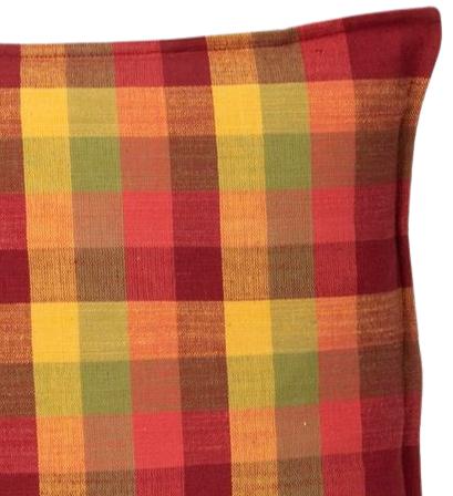 Funda de cojín de cuadros de colores tejida en telar. BarinyaMR 40x40