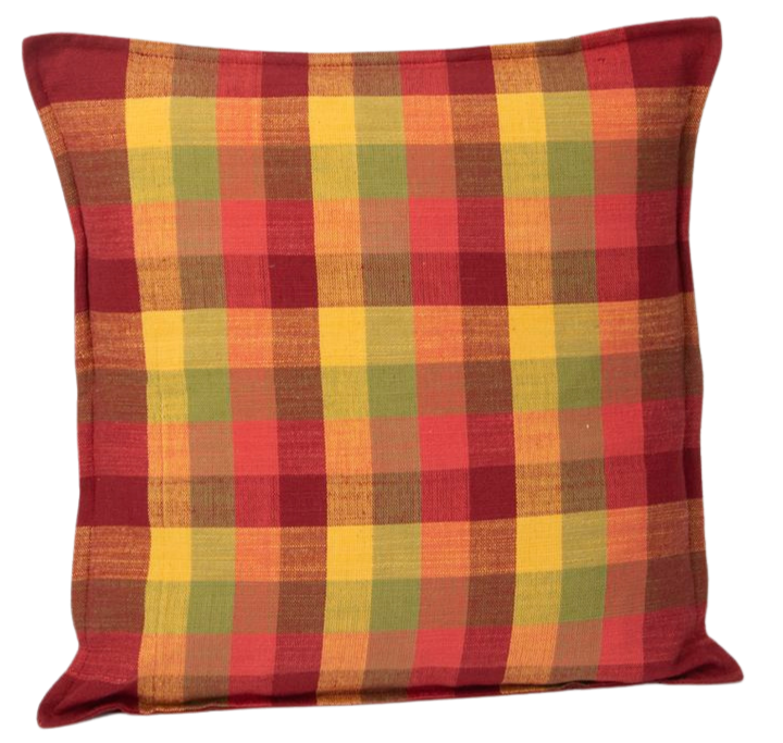 Funda de cojín de cuadros de colores tejida en telar. BarinyaMR 40x40