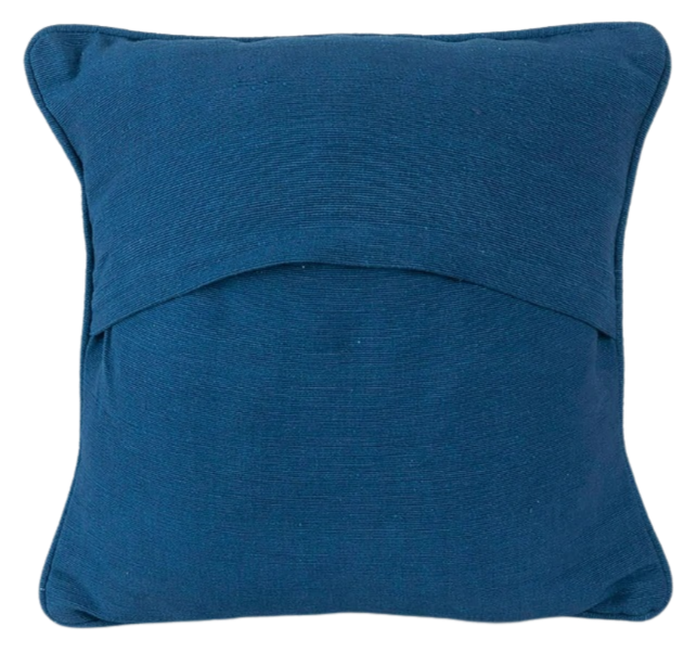 Funda de cojín tejida en telar. Lisa índigo 40x40