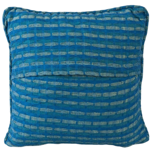 Funda de cojín tejida en telar. Deepali índigo 40x40