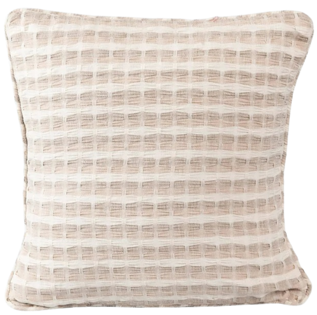 Funda de cojín tejida en telar. Deepali natural 40x40