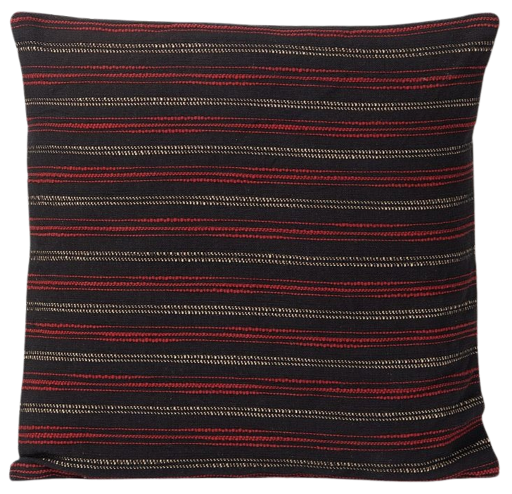 Funda de cojín negra tejida en telar. Hamid 40x40